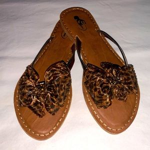 Animal Print Bow tie Sandals!